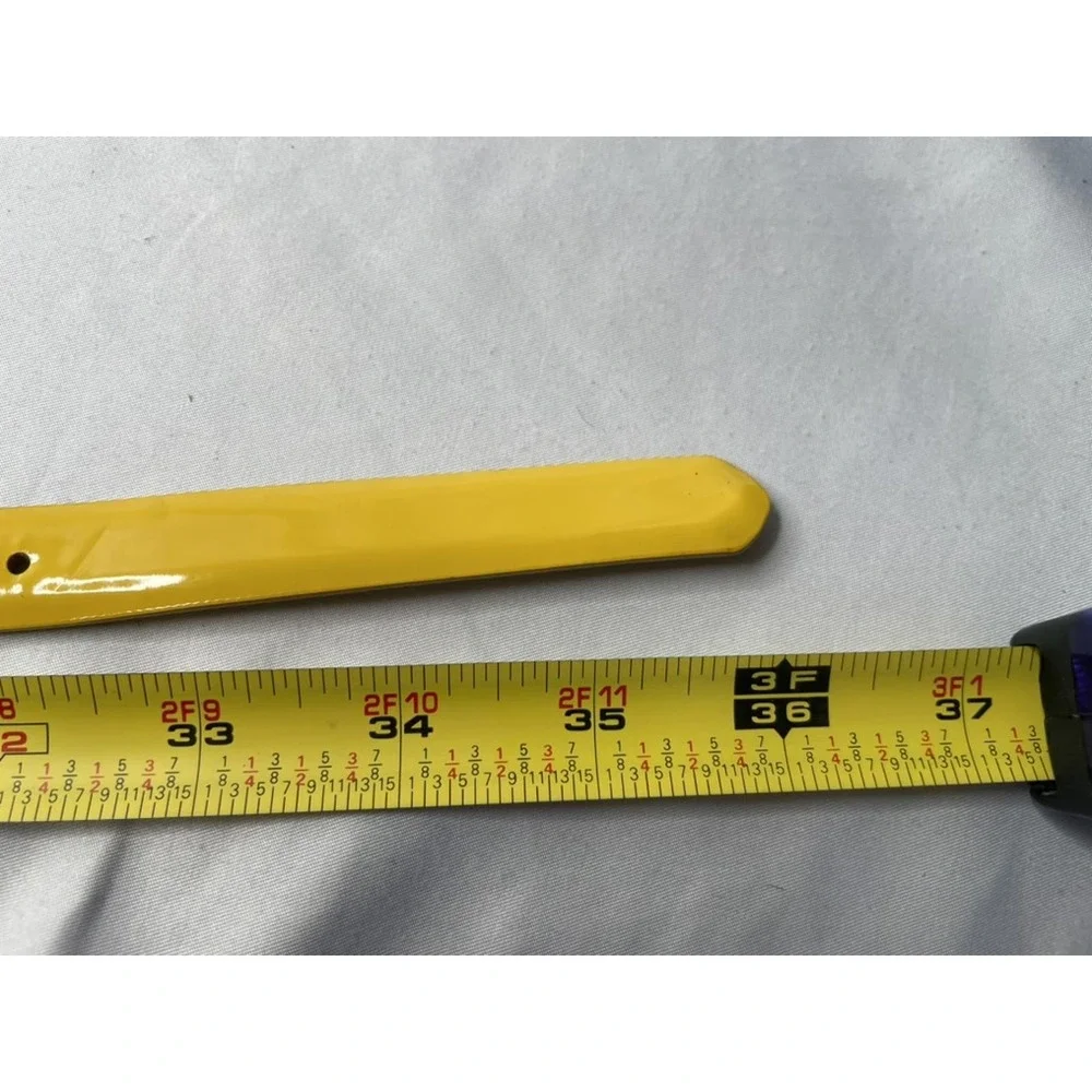 J Crew Yellow Patent Leather Belt 36" Inches Thin Dainty Bold Statement Accent - Picture 7 of 9